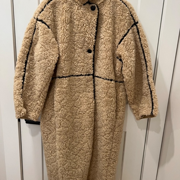Long Teddy Coat in Faux Shearling - Picture 2 of 5